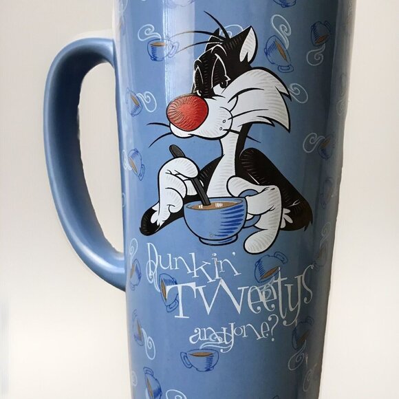 Vintage 1997 Tweety Bird & Sylvester The Cat Double Sided Mug Looney Tunes W.B. - Picture 4 of 7